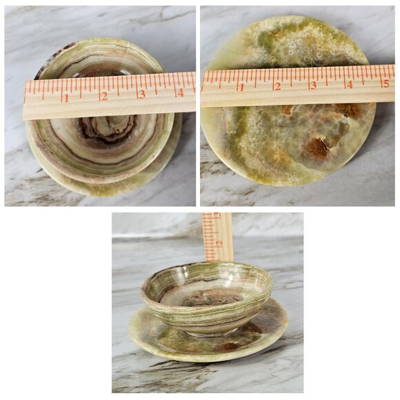 Nuts, candy bowl, marble handmade bowl with Saucer Snack dish, Marble Candy dish - Picture 10 of 11